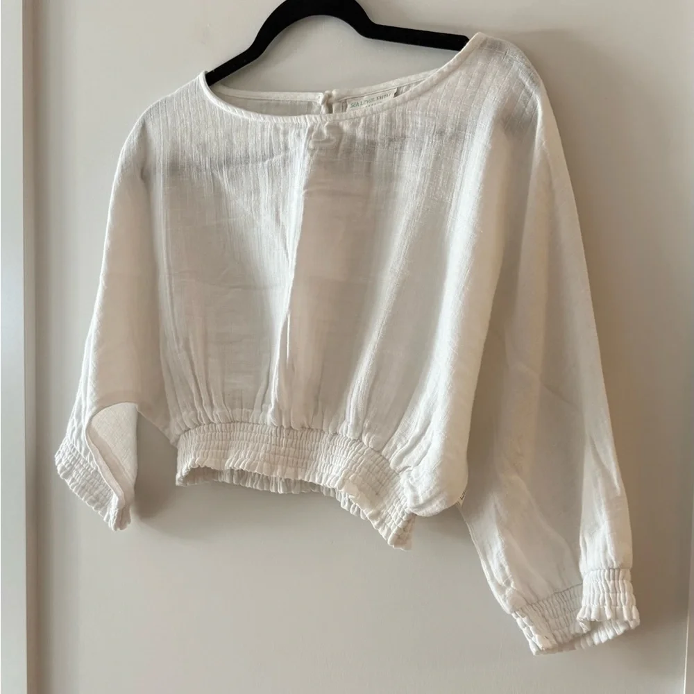 Sea Level Swim Australia Eco-Cotton Cropped Blouse - Picture 3 of 9